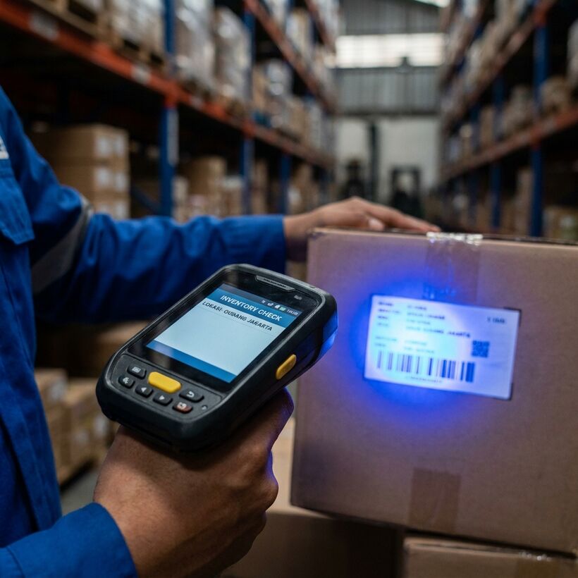 Kelola gudang fisik dengan scan barcode - Metanotech ERP