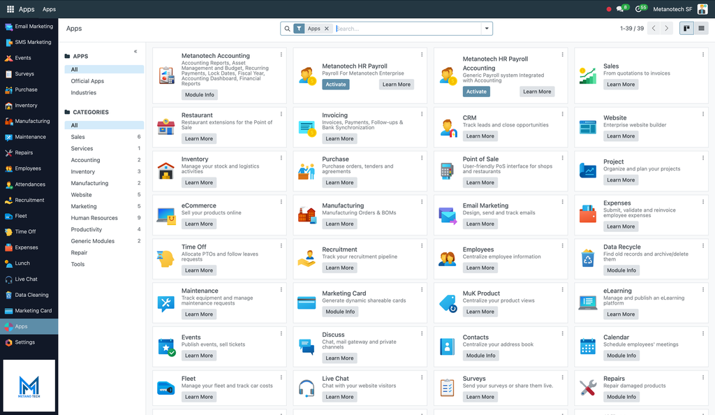 Metanotech Enterprise Resource Management